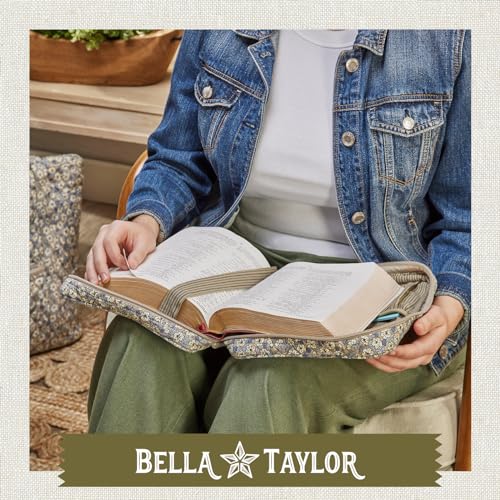 Bella Taylor Bible Cover, Quilted Bible Case, Khaki Floral - color: Khaki Floral, size: Large