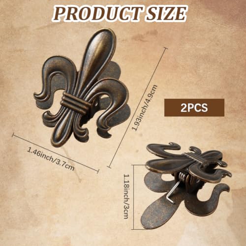 CRASPIRE 2Pcs Vintage Journal Clips Fleur De Lis Page Holder Antique Bronze - style: Fleur De Lis