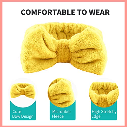 WSYUB Spa Headband, Makeup Headband for Washing Face, Skincare Headbands - color: Yellow,Pink and Purple