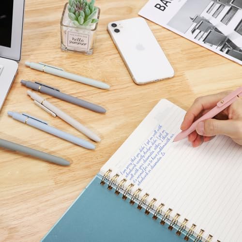 Ddaowanx Gel Pens Set,12 Pcs 0.5mm Retractable Quick Dry Blue Ink Pens - color: 12 Pcs-Blue Ink, size: 1 Count (Pack of 6)