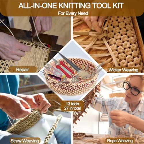Upgrade 22Pcs Basket Weaving Tools Kit Supplies for Pine Needle Beginners