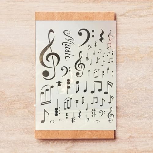 TIAMECH A4 Reusable Music Symbol Notes Stencil for Painting - style: Music Notes