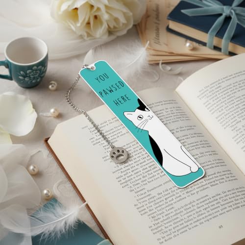 Cat Gifts for Women, Cute Cat Bookmarks for Bookish Girls, Back to School Gift Supplies, Birthday Graduation Gift for Cats Mom, Cats Themed Gift for Woman Men Boys, Reading Accessories for Book Lovers - color: Blue