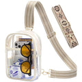 Clear Bag for Stadium Events, Clear Crossbody Sling Purse, 2 Straps - color: 1# beige, style: Style 1