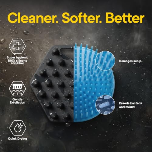 TOOLETRIES Silicone Scalp Scrubber, Shampoo Brush - Charcoal - color: Charcoal