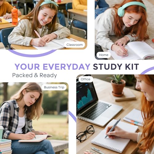 Nicpro School Supplies Stationary Set with Pencil Case, 39 PCS Purple - color: Purple, size: 1 count (Pack of 39)