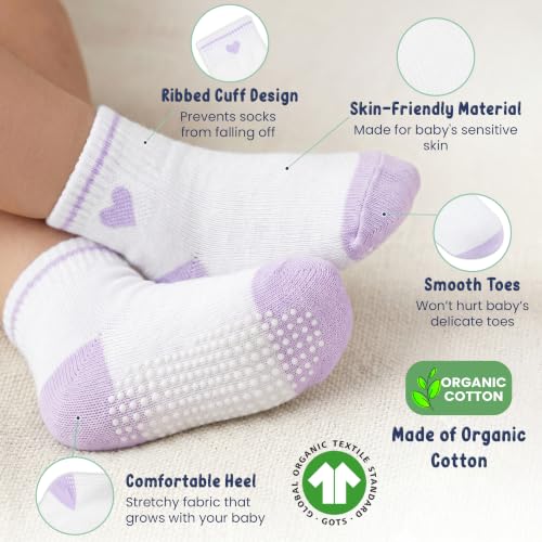 GOTS Organic Cotton Blend Ankle Toddler Socks 6M-12M-2t-3t-4t-5t Baby Gift