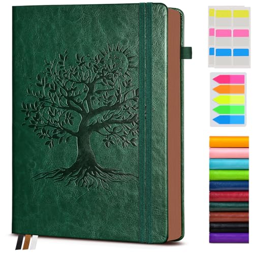 PAIBAS Lined Journal Notebook with 300 Page Numbered Pages, Vintage Leather - color: Green, size: A4 (8.5in X 11.3in)