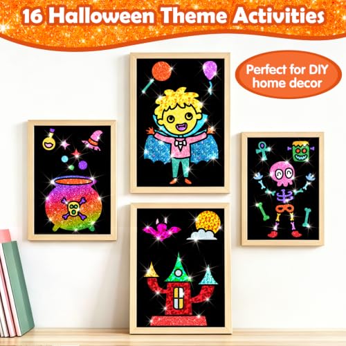 FUNNYB&G Halloween Foil Art Craft Kit for Kids, Halloween Toy Gift for Kids - style: Halloween
