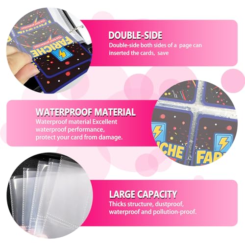 Trading Card Binder for TCG Cards, 9-Pocket Portable Card Collector Ablum Holder Book Fits 900 Cards with 50 Removable Sleeve, Waterproof Card Binder Display Storage Carrying Cases for TCG-Purple - color: ybu-900 cards