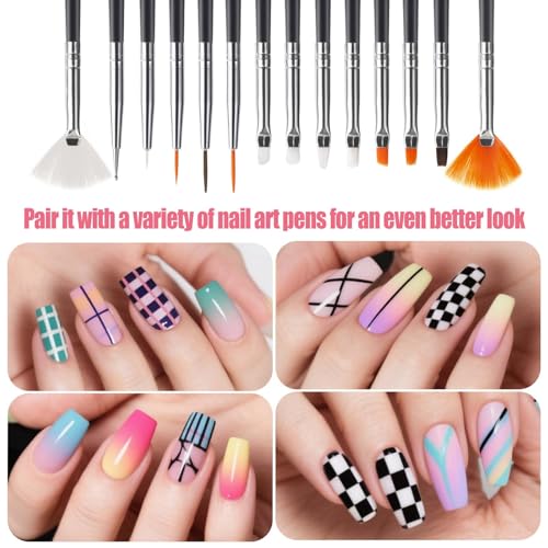 Artdone 32pcs Nail Art Brushes Tools Set Dotting Tools for Gel Polish - color: 32Pcs Set