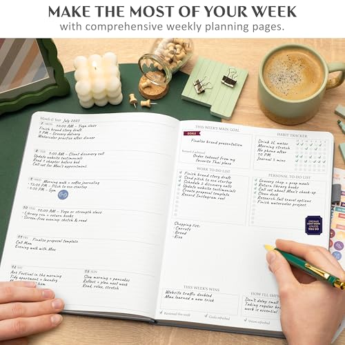 Legend Planner Undated, Weekly & Daily Goal Journal, A4 Mystic Gray Gold - color: Mystic Gray Gold (Undated), size: A4 (8.2'' x 11'')