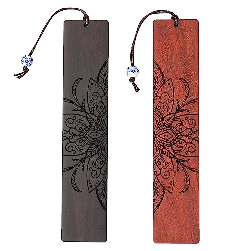 Vantage Mandala Bookmarks Wood Bookmarks for Women Book Markers for Reading (Leaf Mandala) - style: Leaf Mandala