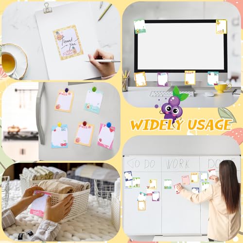 Chiisong 12 Pcs Fun Inspirational Sticky Notes Fruit Notepads - style: Motivational Fruit