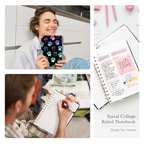 Lined Spiral Journal Notebook for Work A5, 160 Pages, Footprints - color: Footprints