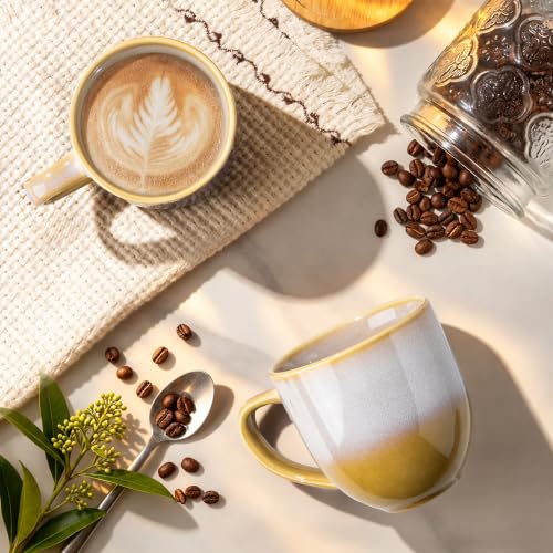 theterra Ceramic Coffee Mugs Set of 6, 12 oz Coffee Cups with Handle - color: Autumn Haze, size: 12 OZ (Set of 6)