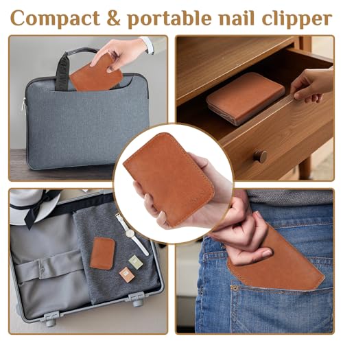 MINKINH Manicure Set Professional Nail Clipper Kit-26 Pieces,Brown - color: Brown