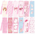 12 Pack Pink Bow Bookmarks, Paper Bookmark with Tassels, Book Lovers Gifts