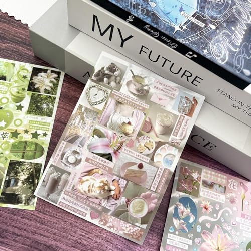 Japanese Stickers for Journaling Supplies, Nature Japanese Stickers Book - color: Rain