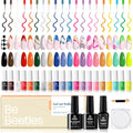 Beetles Gel Liner Nail Art Polish Set Pastel French Tip Nails Polish - color: E - Multicolor-20-23