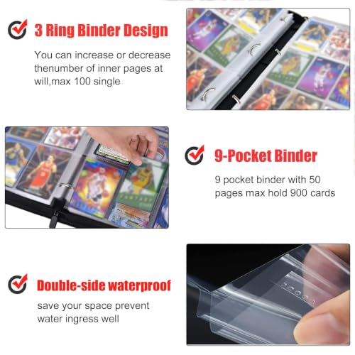 900 Pockets Basketball Card Binder, Laser Silver Hot Stamping Cover,XG90 - color: Dazzling Basketball-900