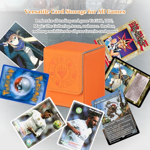 Arkeiliy MTG Deck Box 110+ Storage Sleeved Cards for Magic Commander - color: Orange