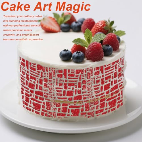Texture Stencils for Painting, 21 Pcs 9.4 * 4.7" for Cake Decor Wood Signs - color: Texture 7.4*4.7" 21PCS