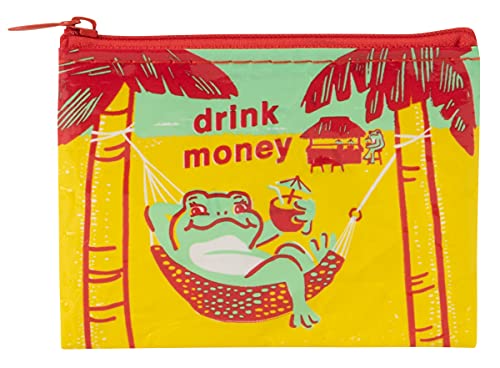 Blue Q Coin Purse - Cute Coin Pouch for Men & Women, Small Pouch Organizer - color: Drink Money