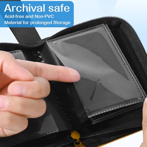 1 Pocket Card Binder–Collectible Trading Card Album,Single Card Holder with 20 Pages,Holds 40 Cards,Side-Loading Mini Binder for TCG,MTG,Sports,Baseball, Football,Small Sports Card Book,Yellow - color: Yellow