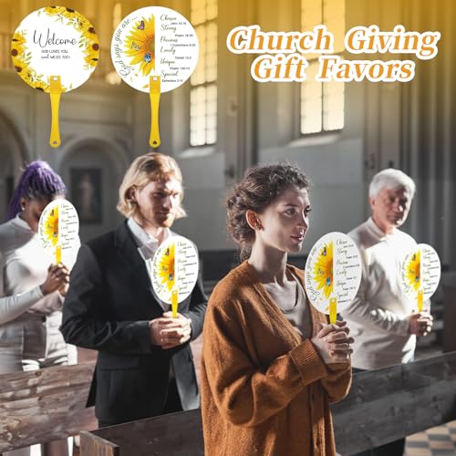 Church Handheld Fans Bulk Christian Inspiration Gifts,Sunflower - style: Sunflower