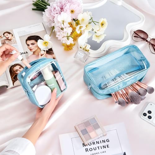 WLLWOO Clear Makeup Bag Mini Cosmetic Pouch Travel Toiletry Organizer - color: 1pcs-Mini-Sky Blue