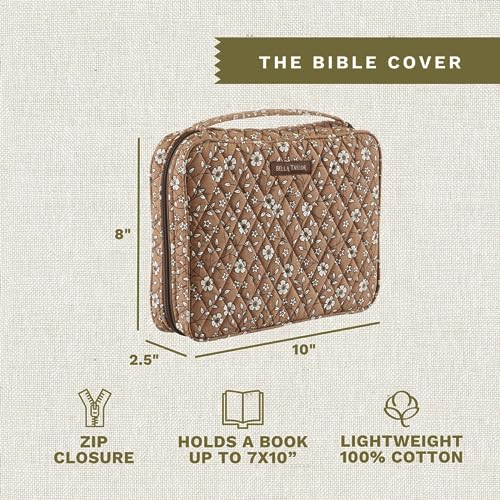Bella Taylor Bible Cover, Quilted Bible Case, Vintage Vine Brown - color: Vintage Vine Brown, size: Large