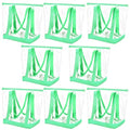 Reginary 8 Pcs Clear Tote Bags Shoulder Handbag Security Approved See Through Bag with Zipper Closure for Sport Event Travel - color: Green