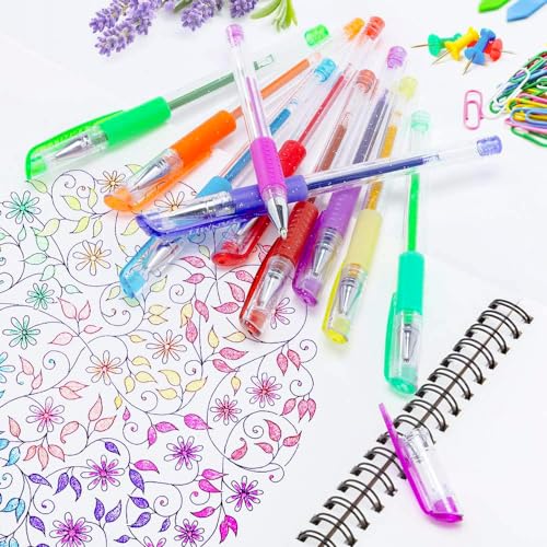 TANMIT 36 Colors Gel Pens Set for Adult Coloring Books with 40% More Ink