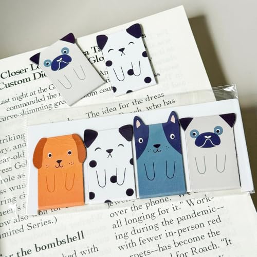 8 Pack Magnetic Bookmark Cute Cat and Dog Book Marks Page Markers Book Markers Clip for Students Teachers Assorted Cat Bookmarks for Funny Book Lovers Gifts