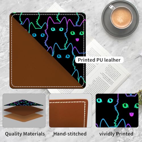 Cute Leather Bookmarks, Fun Triangle Making Corner Bookmark, Book Accessories for Reading Book Lovers, Unbreakable Page Markers for Women Men Cute Cats - color: Cute Cats