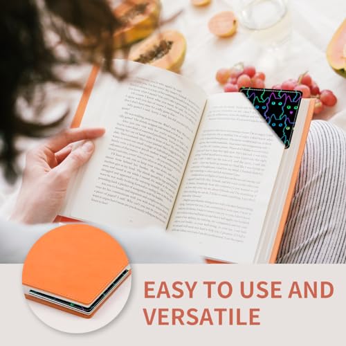 Cute Leather Bookmarks, Fun Triangle Making Corner Bookmark, Book Accessories for Reading Book Lovers, Unbreakable Page Markers for Women Men Cute Cats - color: Cute Cats
