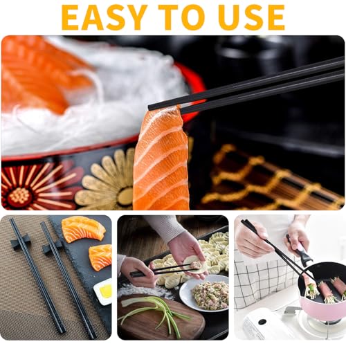 12 Pairs Fiberglass Chopsticks Reusable Chop Sticks Black Chopstick Dishwasher Safe Japanese