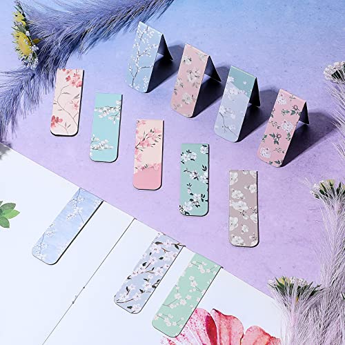 Dianelhall 24 Pcs 24 Pcs Magnetic Bookmarks Floral Page Marker Clips Women