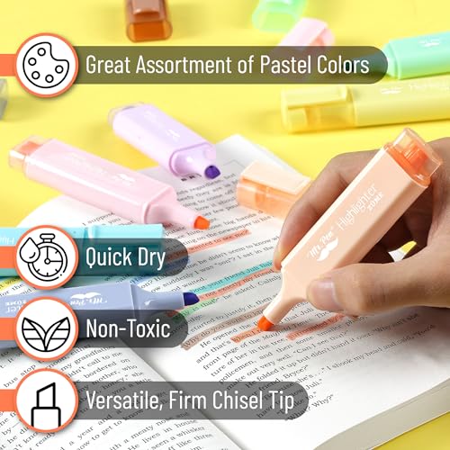 Mr. Pen- Pastel Highlighters, 8 Pack, Highlighters with Firm Chisel Tip - color: Pastel