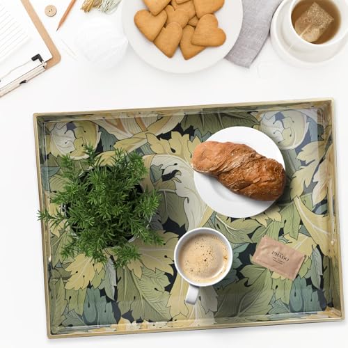 Spsyrine Plastic Serving Tray with Handles for Coffee Table, Acanthus - color: Multi G