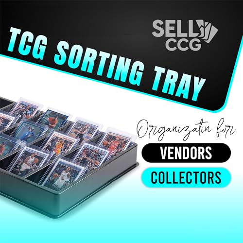 (3 Pack 18-Slot Toploder Trading Card Sorting Tray - Improved Design Compatible with Top Loaders, One Touch & Sleeved Cards