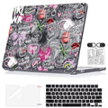 Graffiti Pattern Clear Black Case for 2026 MacBook Neo 13 Inch A3404 - color: Graffiti