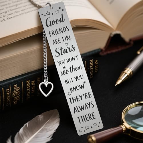 Peacoblue Friendship Words Metal Bookmark, Book Mark for Readers - style: Friendship Words