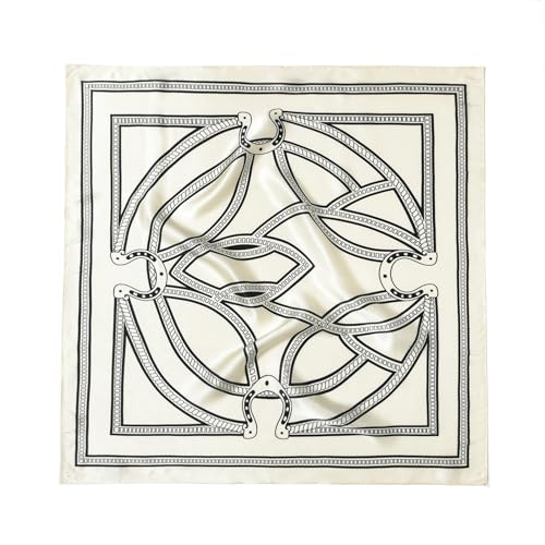 100% Mulberry Silk Scarf - 21" Square Lightweight Neckerchief, Gift Packed - color: White-5