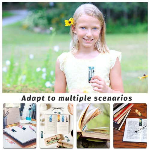 96 Pieces Magnetic Bookmarks Magnet Page Markers - Book Marks for Reading Women & Men with Storage Boxes - Cute Magnet Bookmark Clips for Reading Pleasure（Coconut Trees） - size: 96, style: Coconut Trees Style