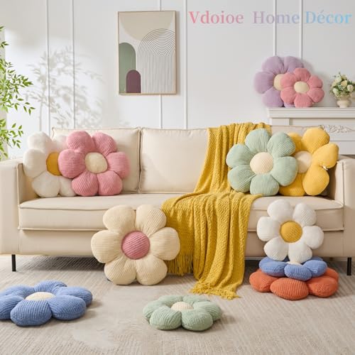 Flower Pillow,15.75" Daisy Pillow Off White Throw Pillows - color: Offwhite, size: 15.75"