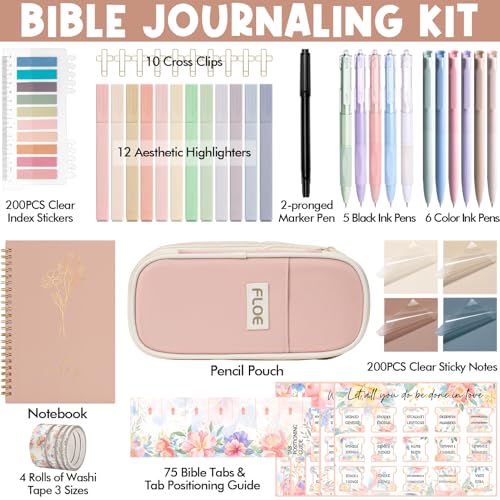 Bible Study Supplies Journaling Annotation Kit, Christian Gifts for Women - color: Pink