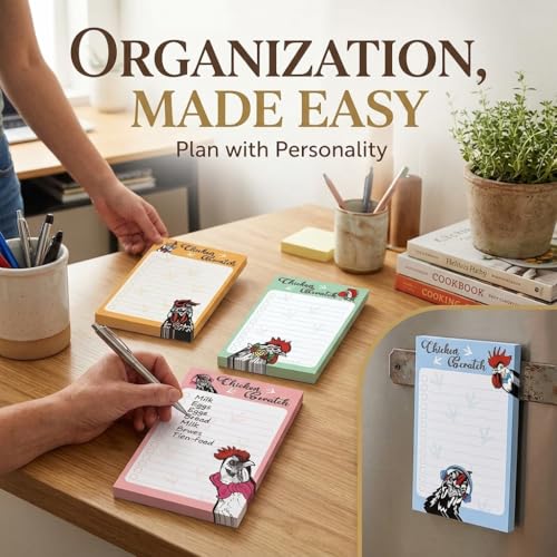 4 Pads Chicken Cute Sticky Notes 4x6 Funny Post it Notes Animal Stationary - color: Chicken