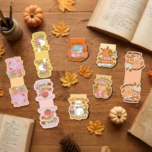 Fall Magnetic Bookmarks for Women, Funny Autumn Magnet Book Mark - color: Funny Autumn